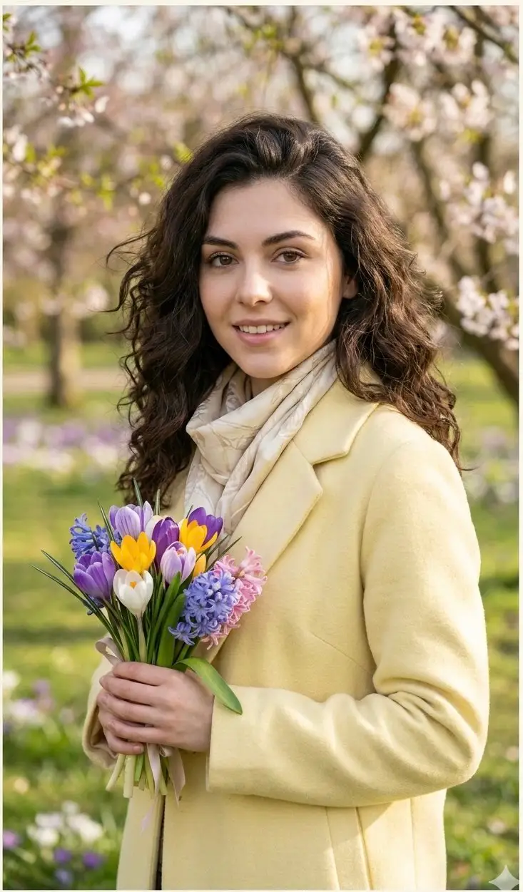 Preview of Realistic Spring Greeting Card Portrait