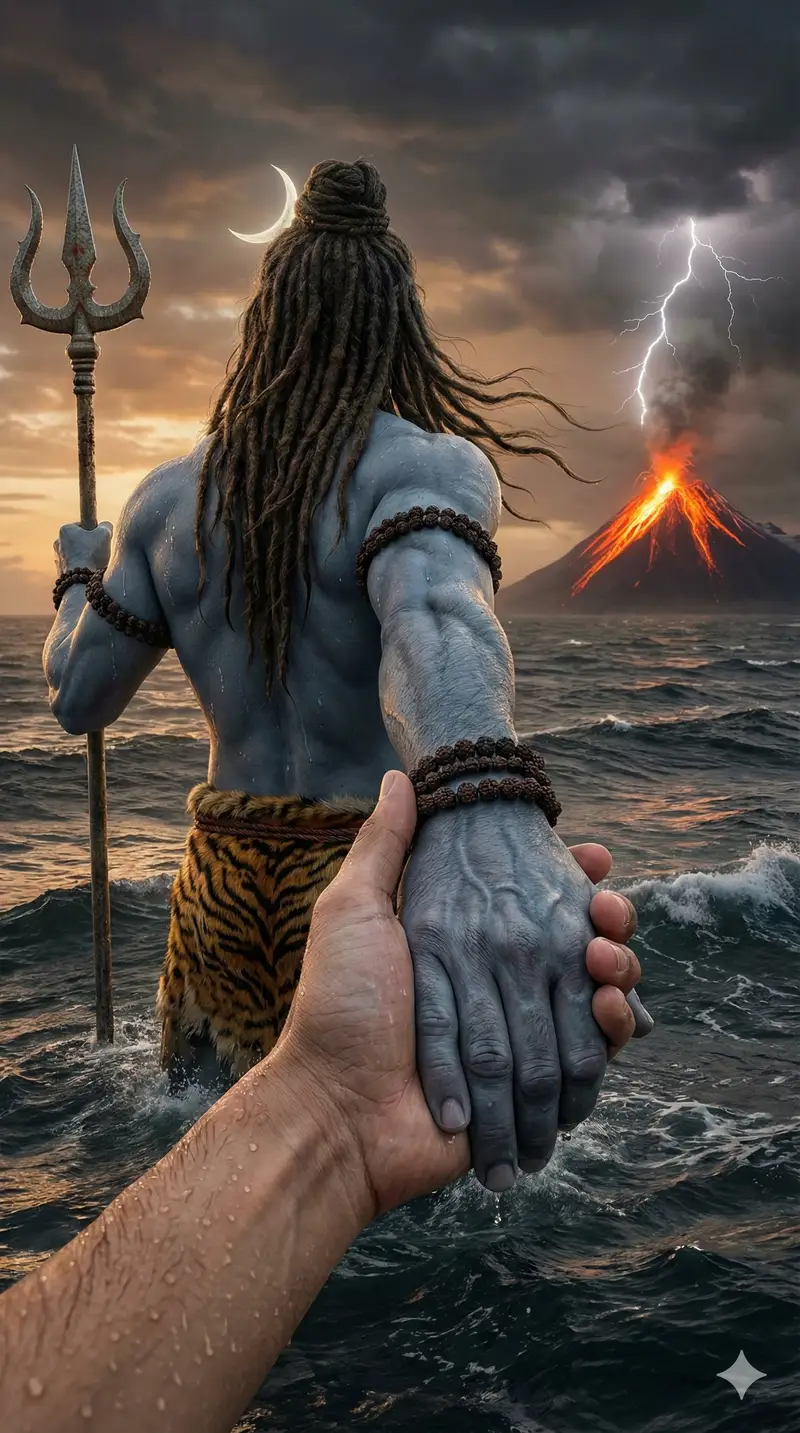 Preview of Lord Shiva Hand-Holding Cinematic Scene Prompt