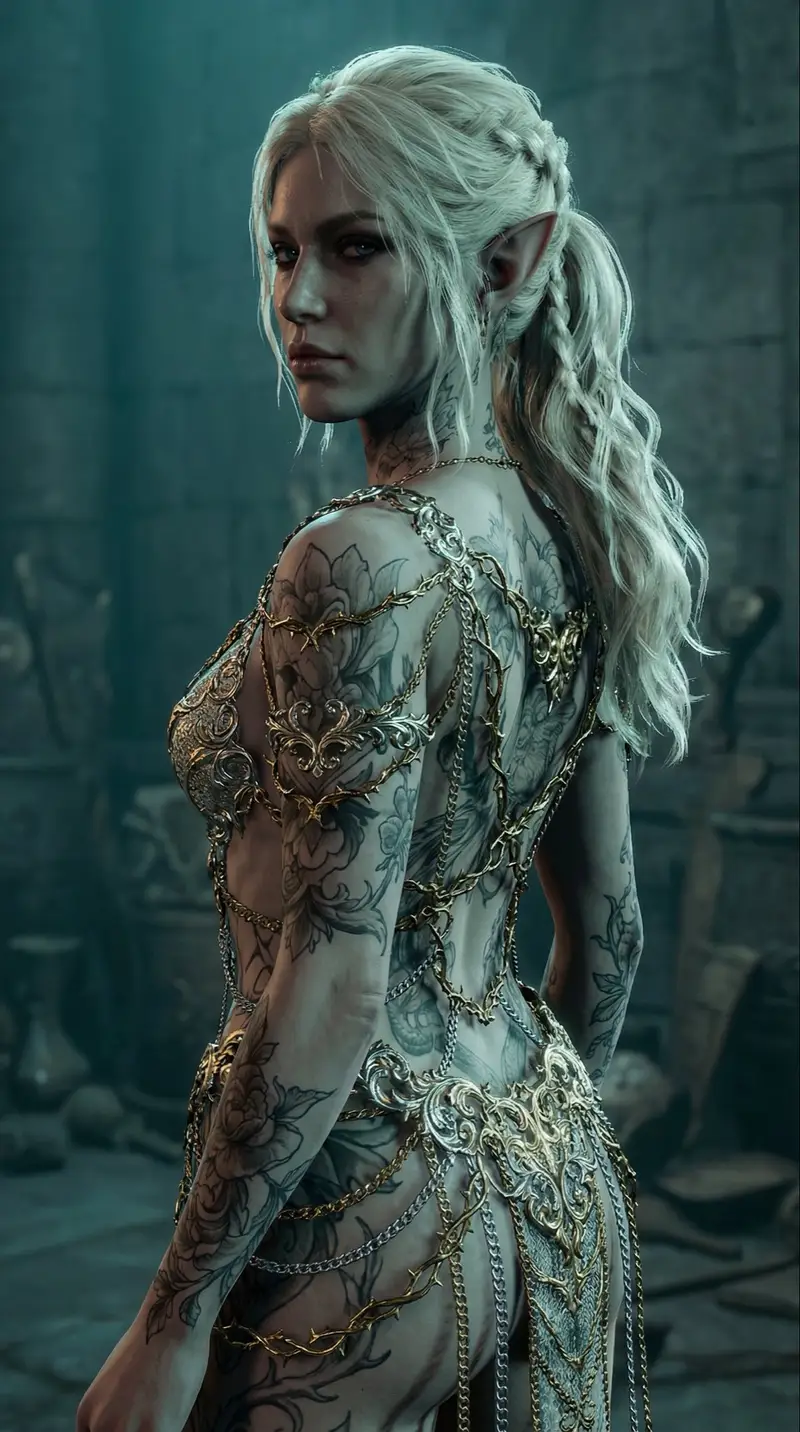Preview of Elven Woman with Ornate Chain Dress