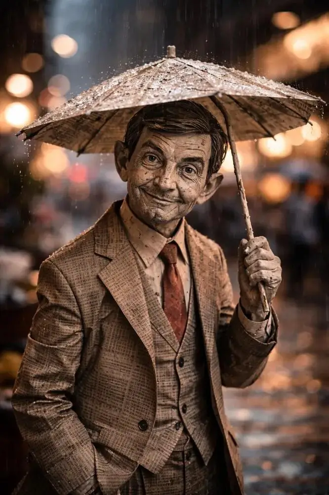 Preview of Cinematic Paper Figure in the Rain