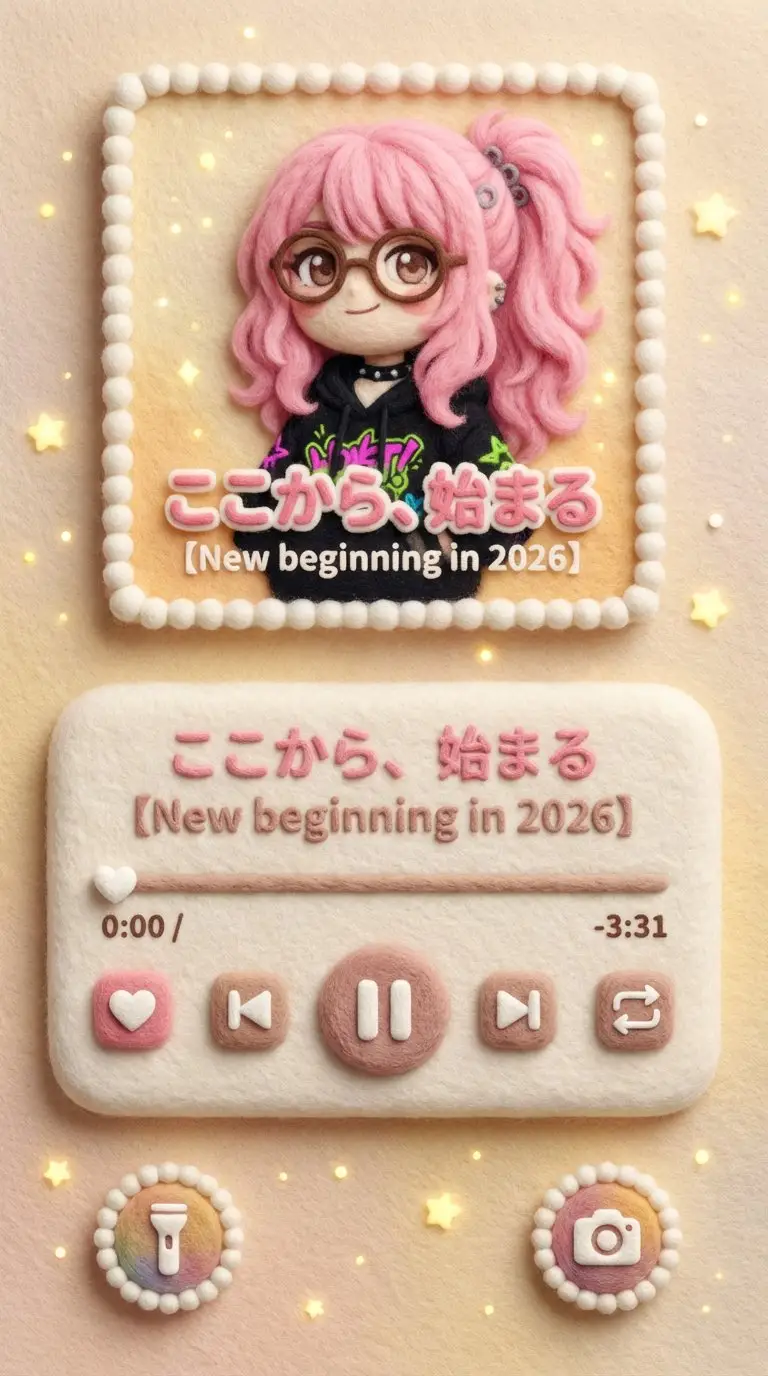 Preview of Felted Wool Smartphone Lock Screen Music Player