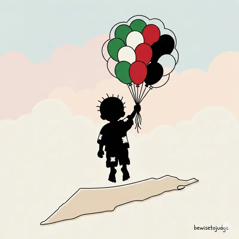 Preview of Minimalist Symbolic Illustration in Handala Style