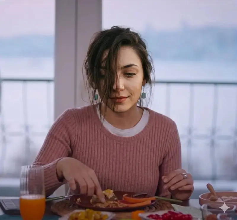 Preview of Cinematic Realism of Morning Breakfast on a Balcony