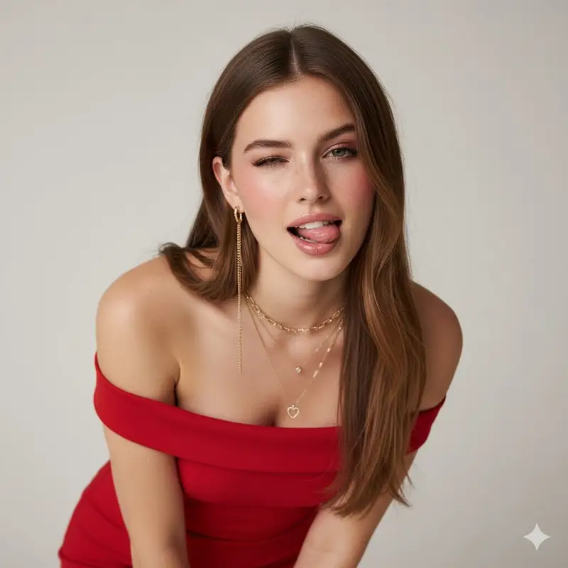 Preview of Ultra-Realistic Studio Portrait with Playful Expression
