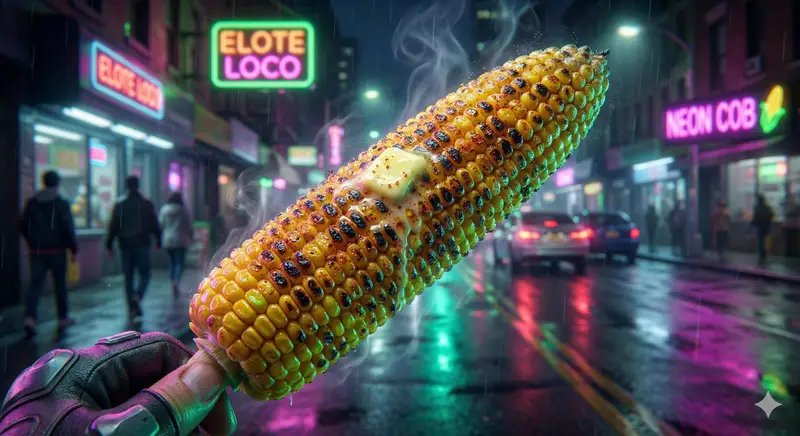 پیش‌نمایش Cyberpunk Neon Street Food Advertisement Prompt