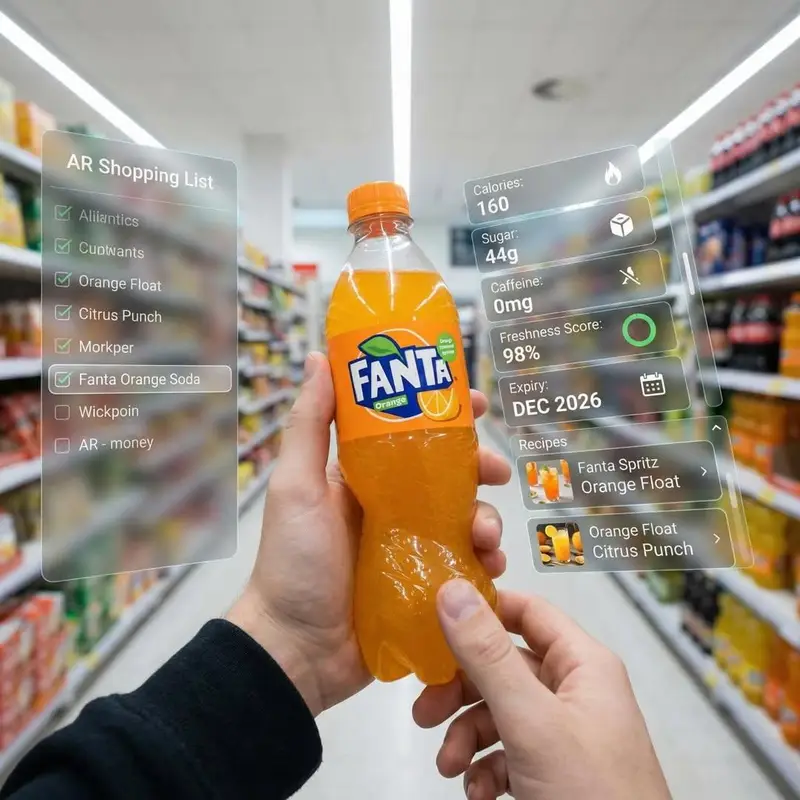 Preview of Hyper-Realistic Mixed Reality Fanta Bottle Interface