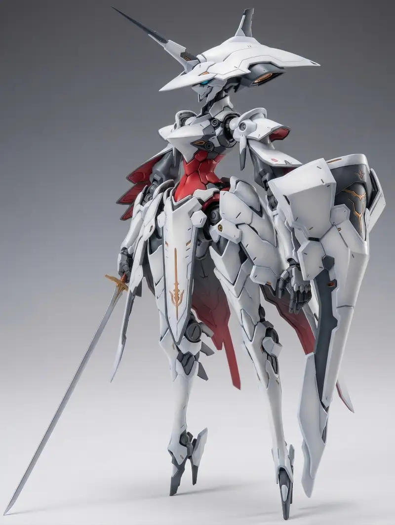 Preview of Full Armor Mecha Girl model kit concept prompt