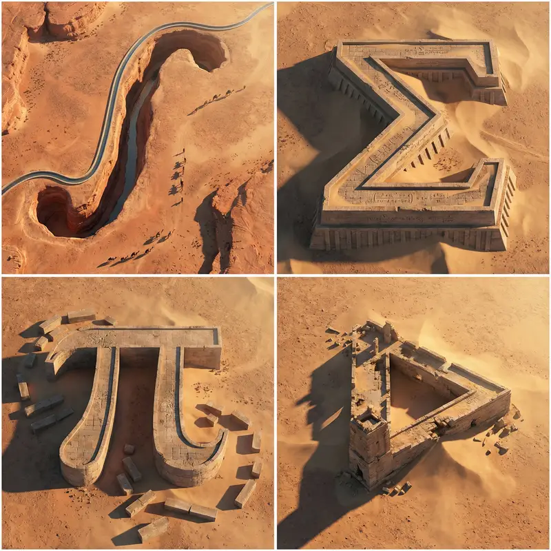 Preview of Monumental Mathematical Symbols as Terrain Typography
