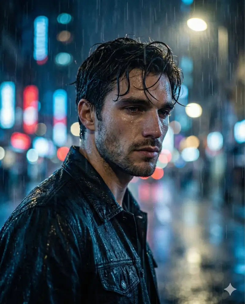 Preview of Melancholic Sad Boy in the Rain (Reference Face)