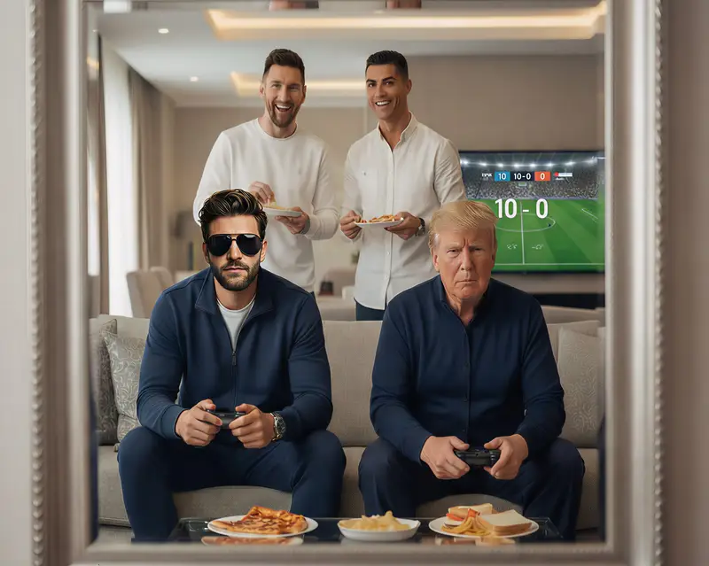 Preview of Hyper-realistic Living Room Football Scene Prompt