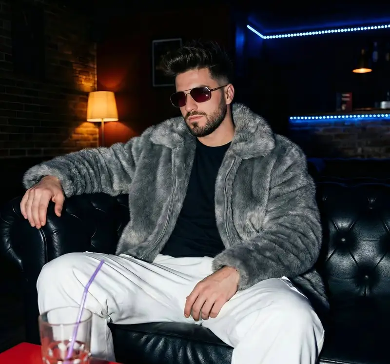 Preview of Cinematic Nightclub Portrait with Neon Lights Prompt