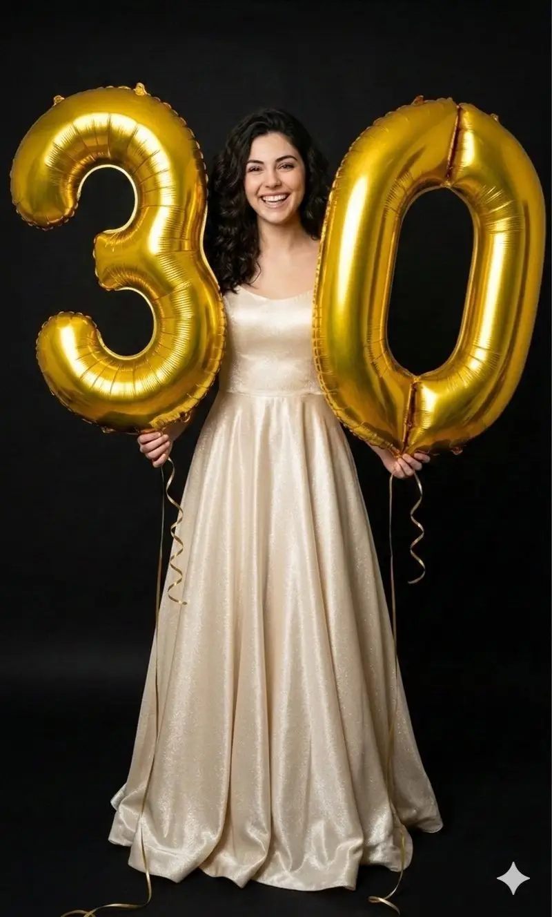 Preview of Metallic Gold Foil Birthday Portrait