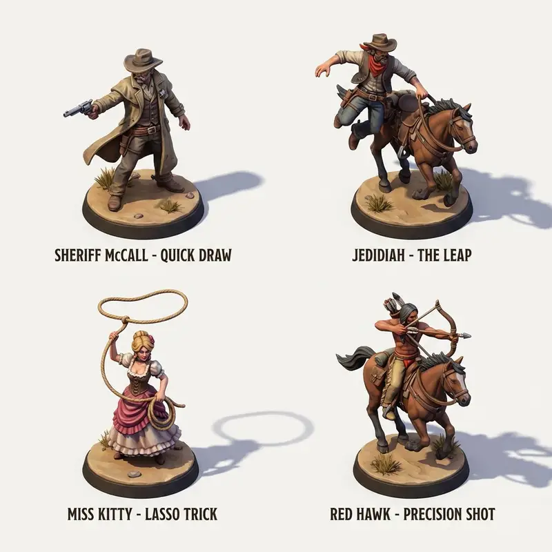 Preview of 3D Isometric Miniature Models of Western TV Characters