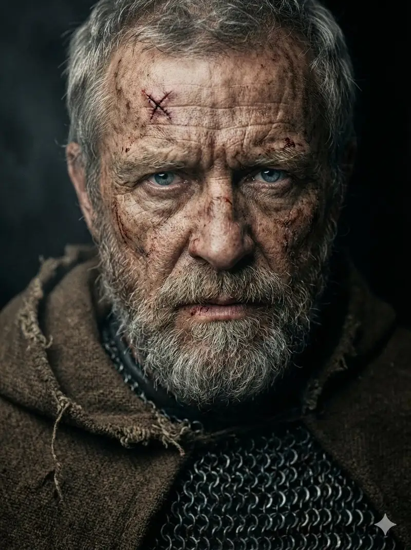پیش‌نمایش Battle-Hardened Medieval Warrior Cinematic Portrait