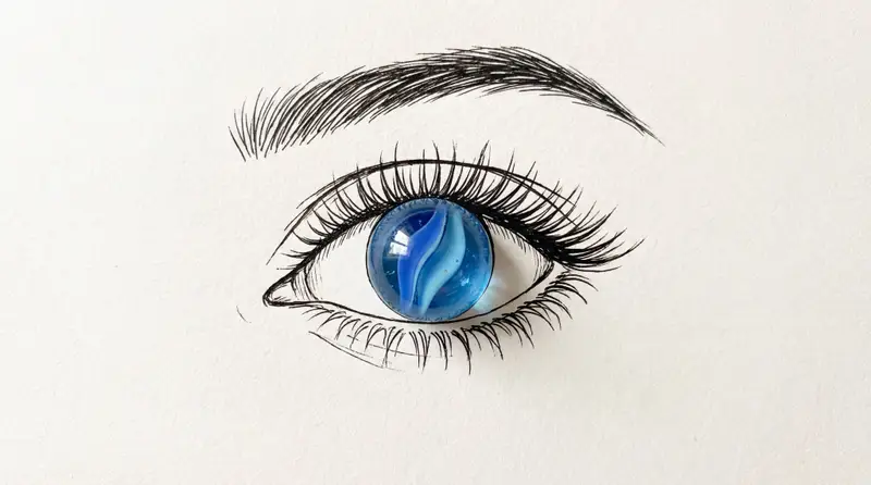 Preview of Minimalist Mixed-Media Eye Illustration