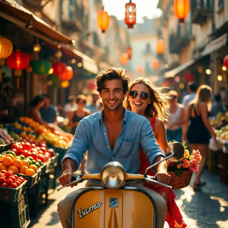 پیش‌نمایش Cinematic Scooter Ride Golden Hour Prompt