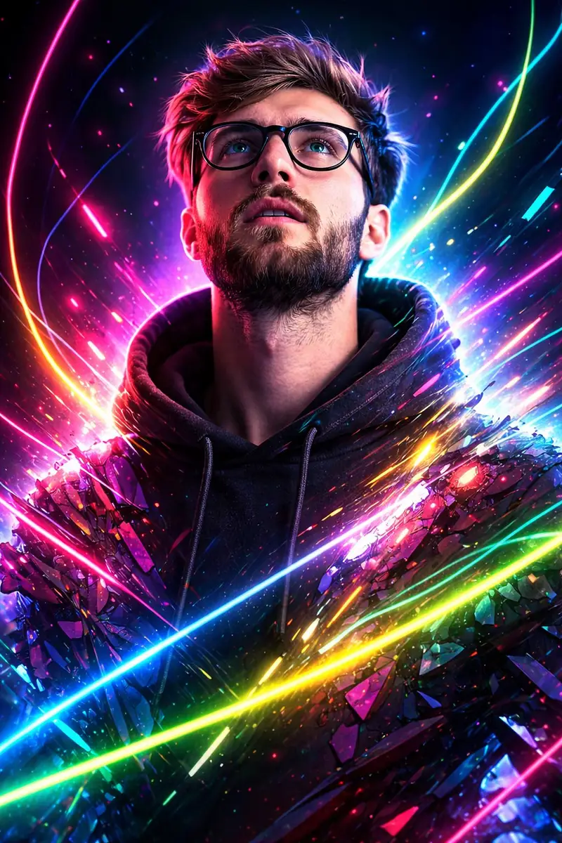 Preview of Synthwave Neon Digital Portrait Prompt