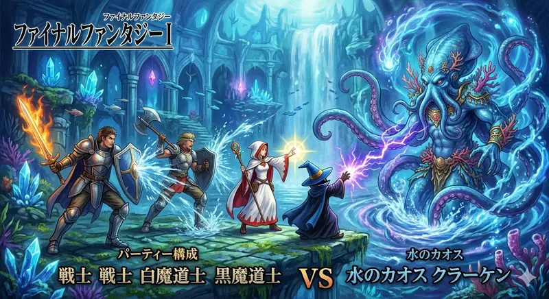 Preview of Final Fantasy Party vs. Kraken Image Generation