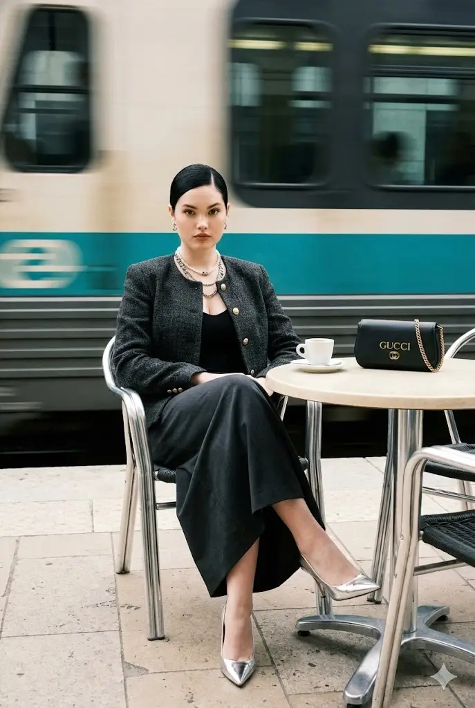 Preview of Ultra-Realistic Street-Fashion Portrait with Motion Blur