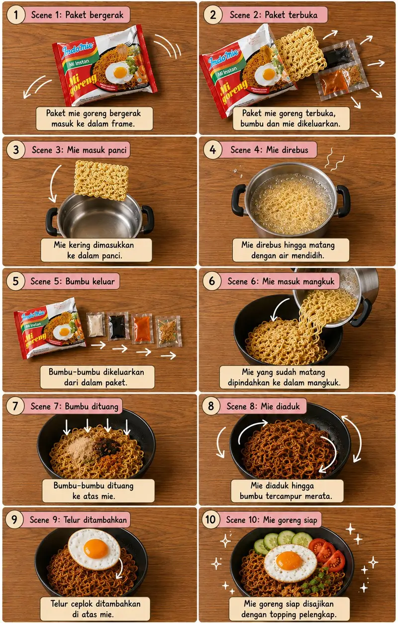 Preview of Editorial Cooking Storyboard Layout