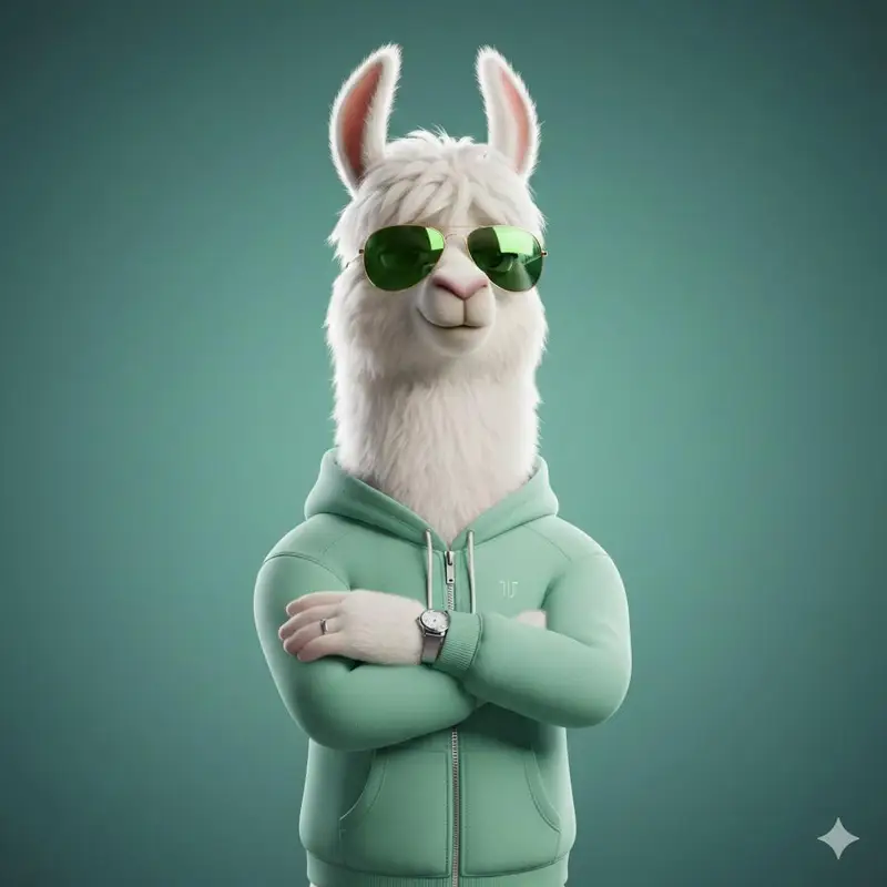 Preview of Stylized 3D Llama Character in Streetwear