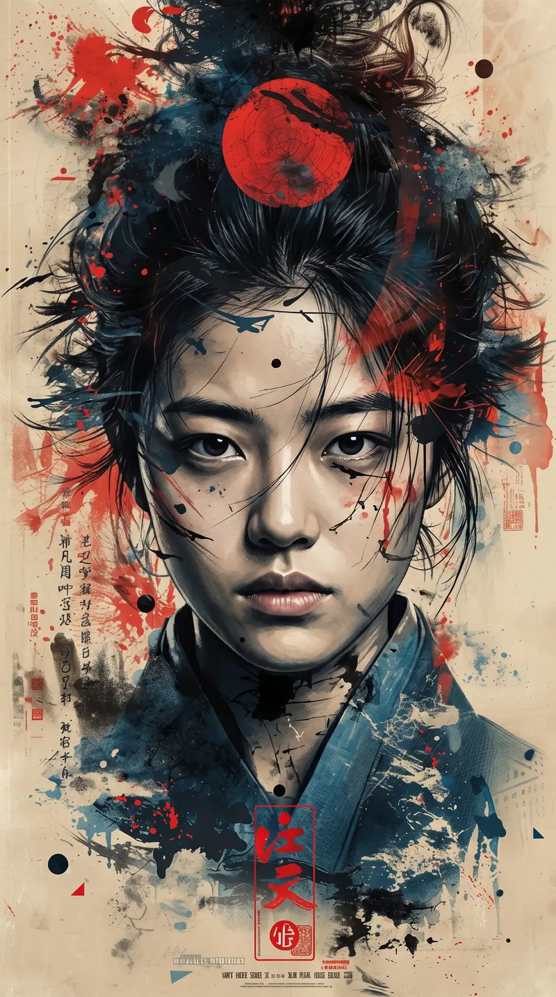 Preview of East Asian Samurai Graphic Poster