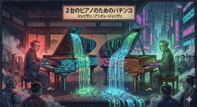 Preview of Jolivet's Pachinko for Two Pianos