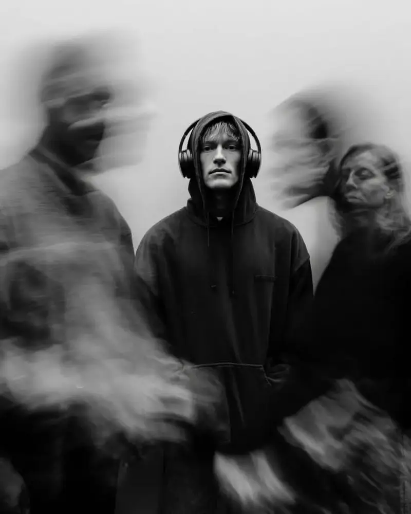 Preview of Black and White Cinematic Portrait with Motion Blur