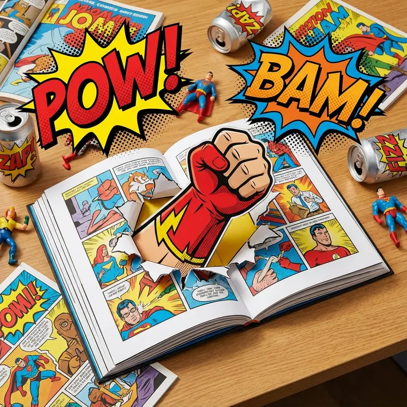 پیش‌نمایش Superhero Comic Book Pop Art Diorama Prompt