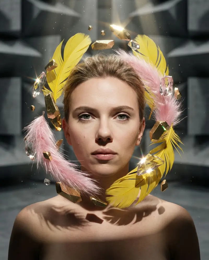 Preview of Surreal Portrait with Floating Elements