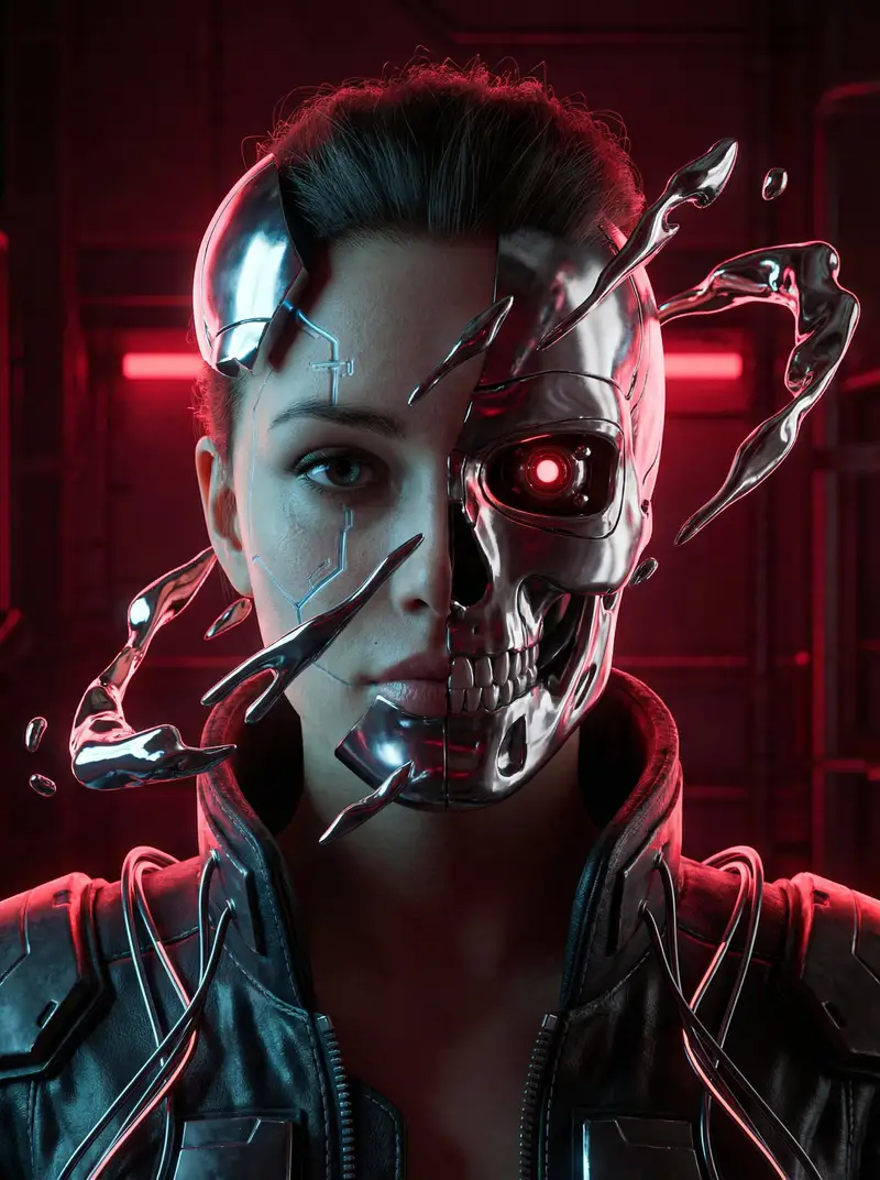 Preview of Cyberpunk Biomechanical Portrait