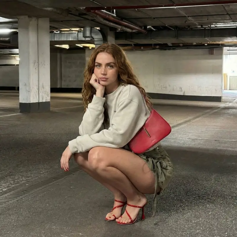 Preview of Ana de Armas Urban Squat Portrait with Identity Lock