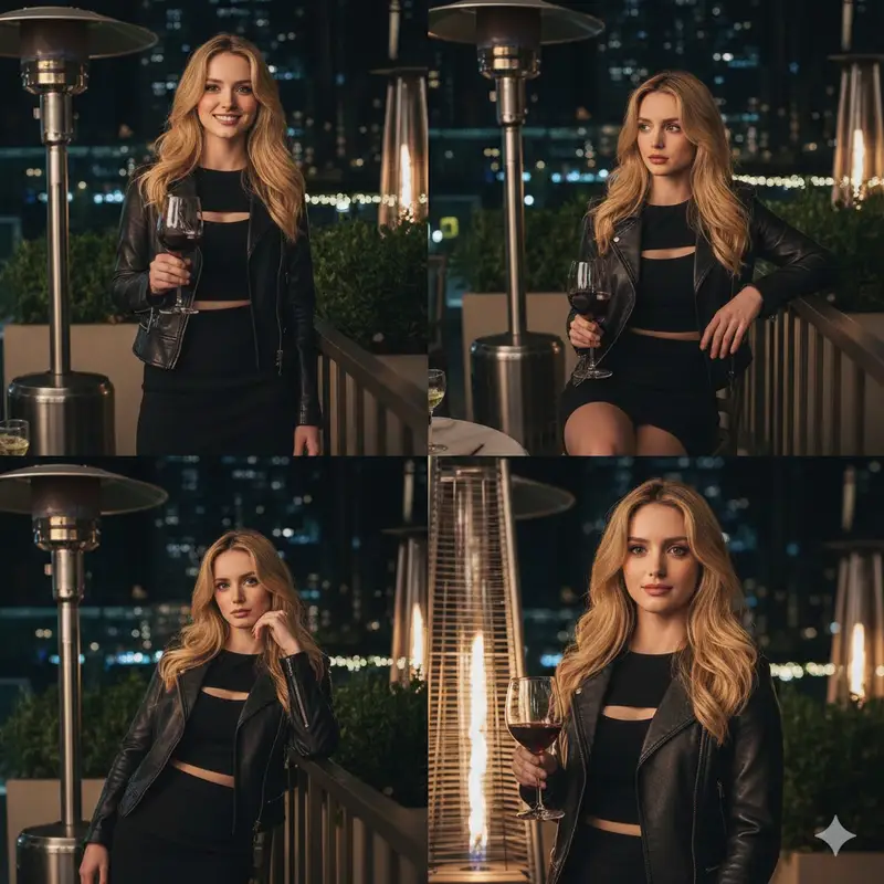 پیش‌نمایش Four-Image Collage Prompt for Nightlife Scene