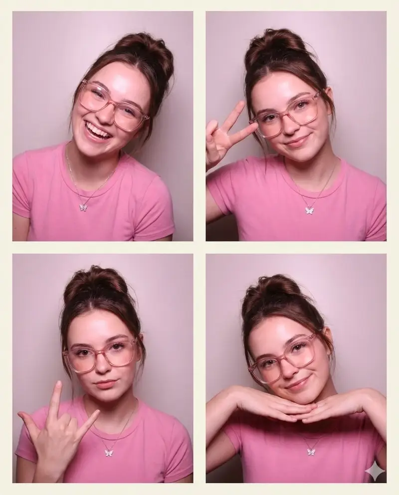 Preview of 4-Panel Collage Portrait with Identity Lock Prompt