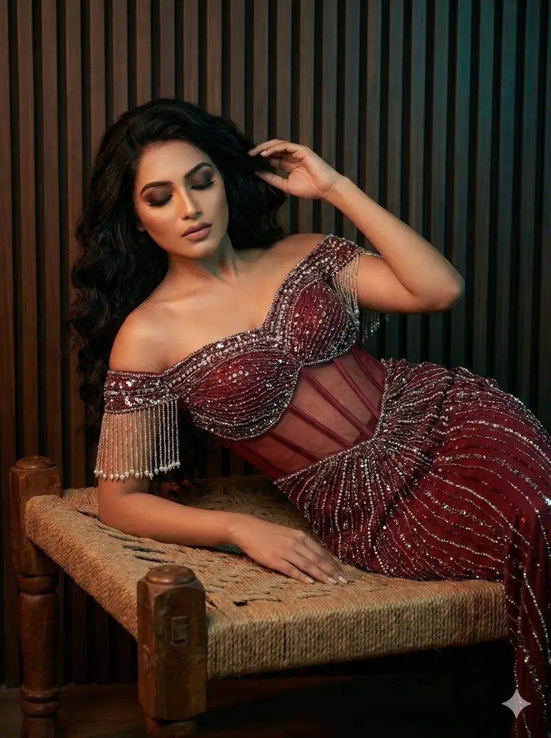 پیش‌نمایش High-Fashion Editorial Photo of a Woman in an Embellished Gown