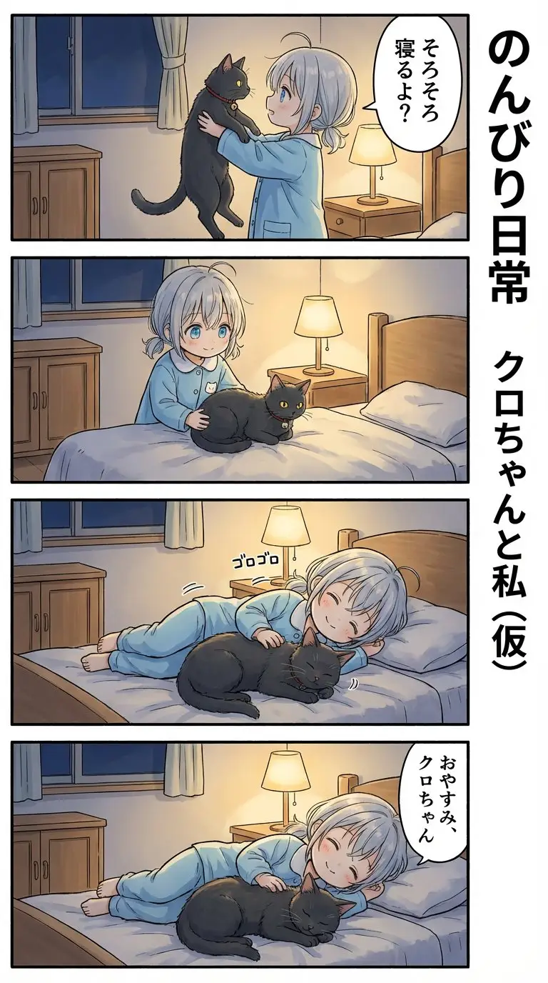 Preview of AI Manga: Cat Doesn't Want to Sleep