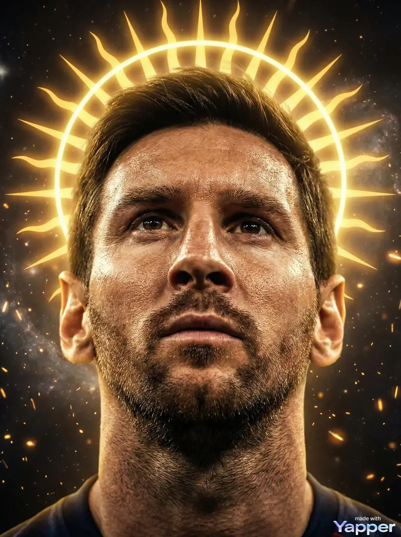 Preview of Lionel Messi Divine Portrait Prompt