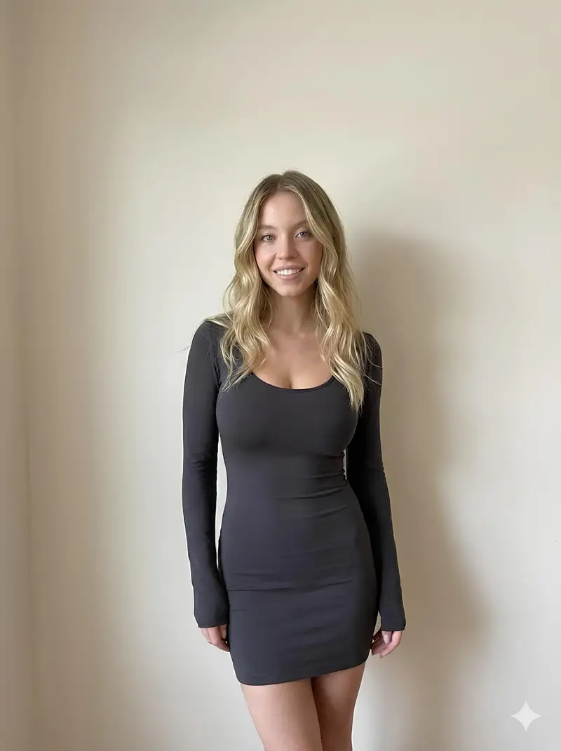 Preview of Minimalist Photorealistic Portrait in Mini Dress
