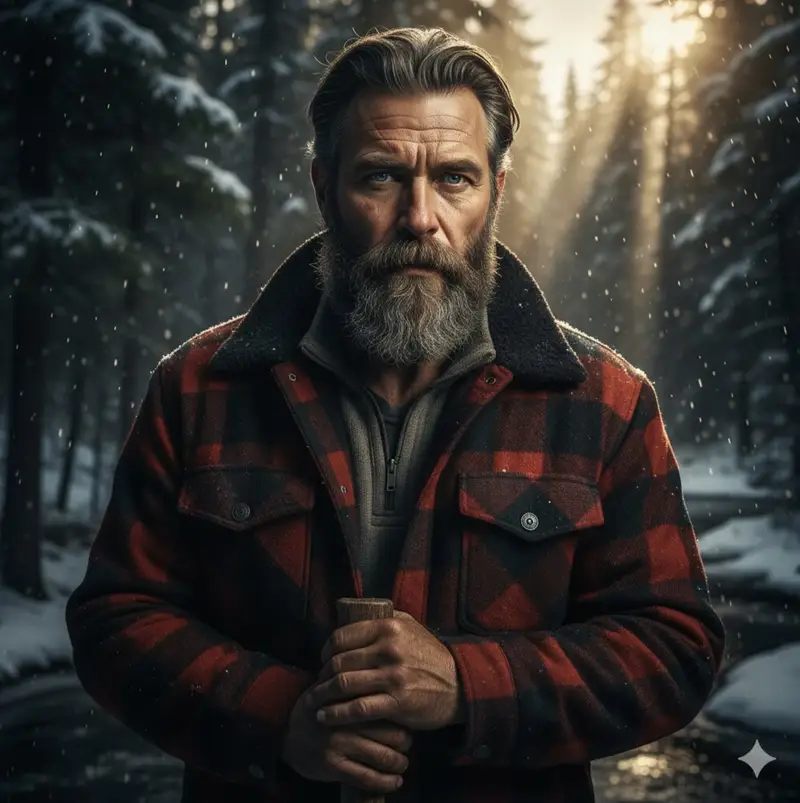 Preview of Cinematic Lumberjack Portrait Prompt