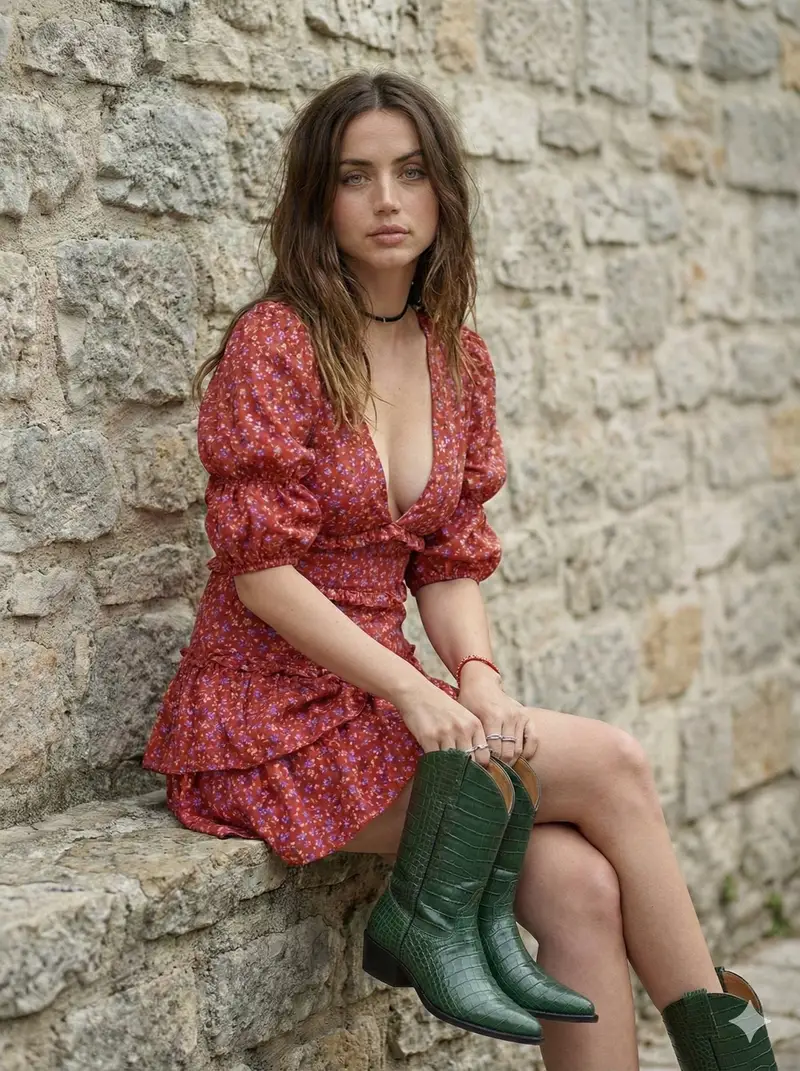 Preview of Bohemian Ana de Armas with Cowboy Boot