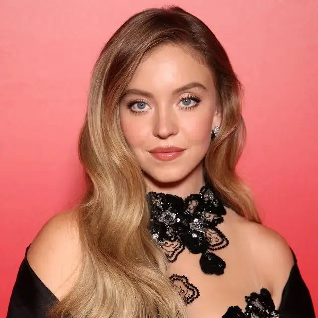 Preview of Sydney Sweeney Red Carpet Portrait with Lace Collar
