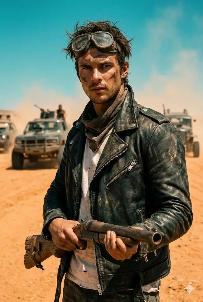 Preview of Wasteland Survivor Cinematic Film Still (Mad Max Style)