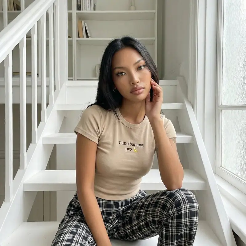 Preview of Editorial Portrait on Scandinavian Interior Stairs