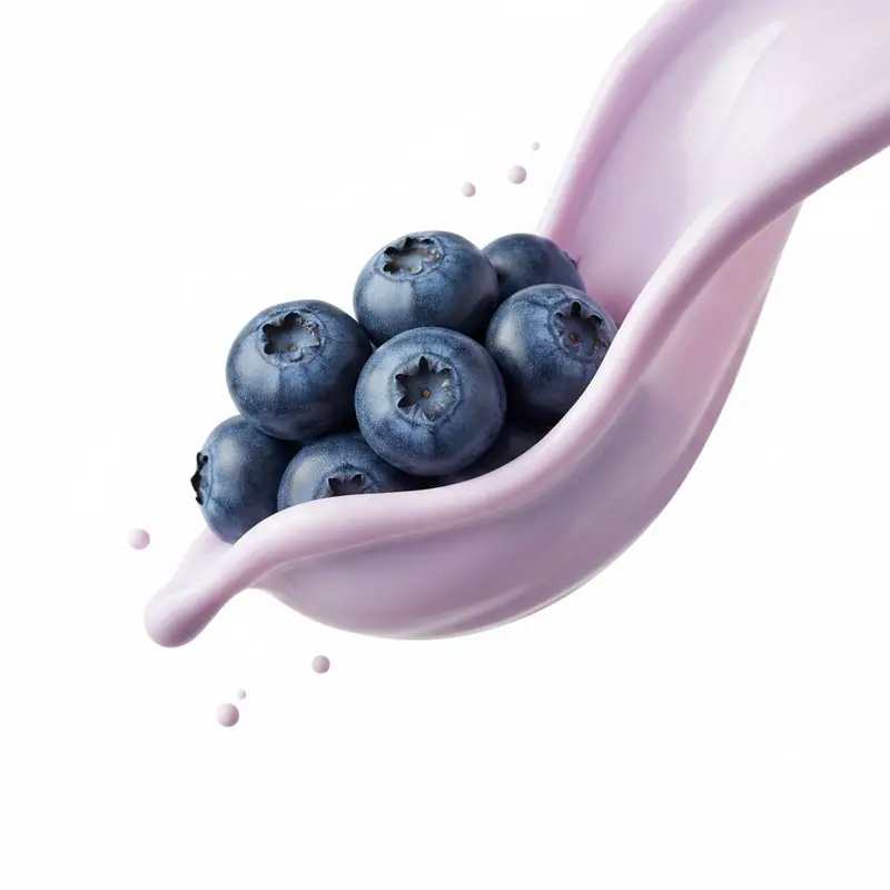 Preview of Macro Food Photography of Blueberries and Yogurt