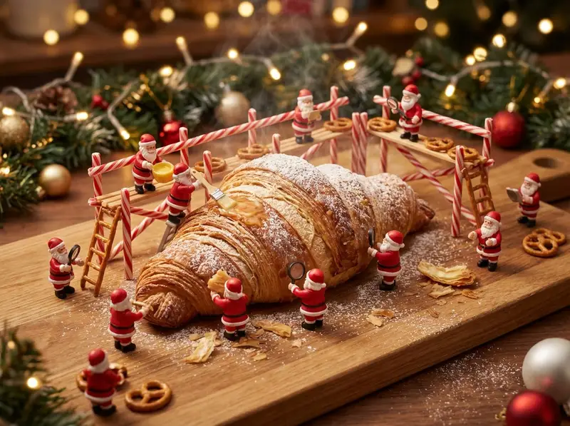 پیش‌نمایش Christmas Miniature Food Diorama Prompt (Croissant Workshop)
