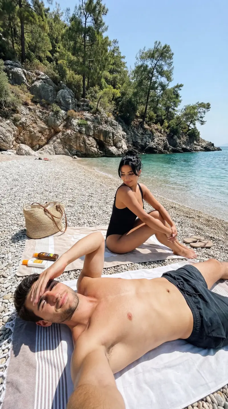Preview of Candid Travel Romance Sunbathing Scene