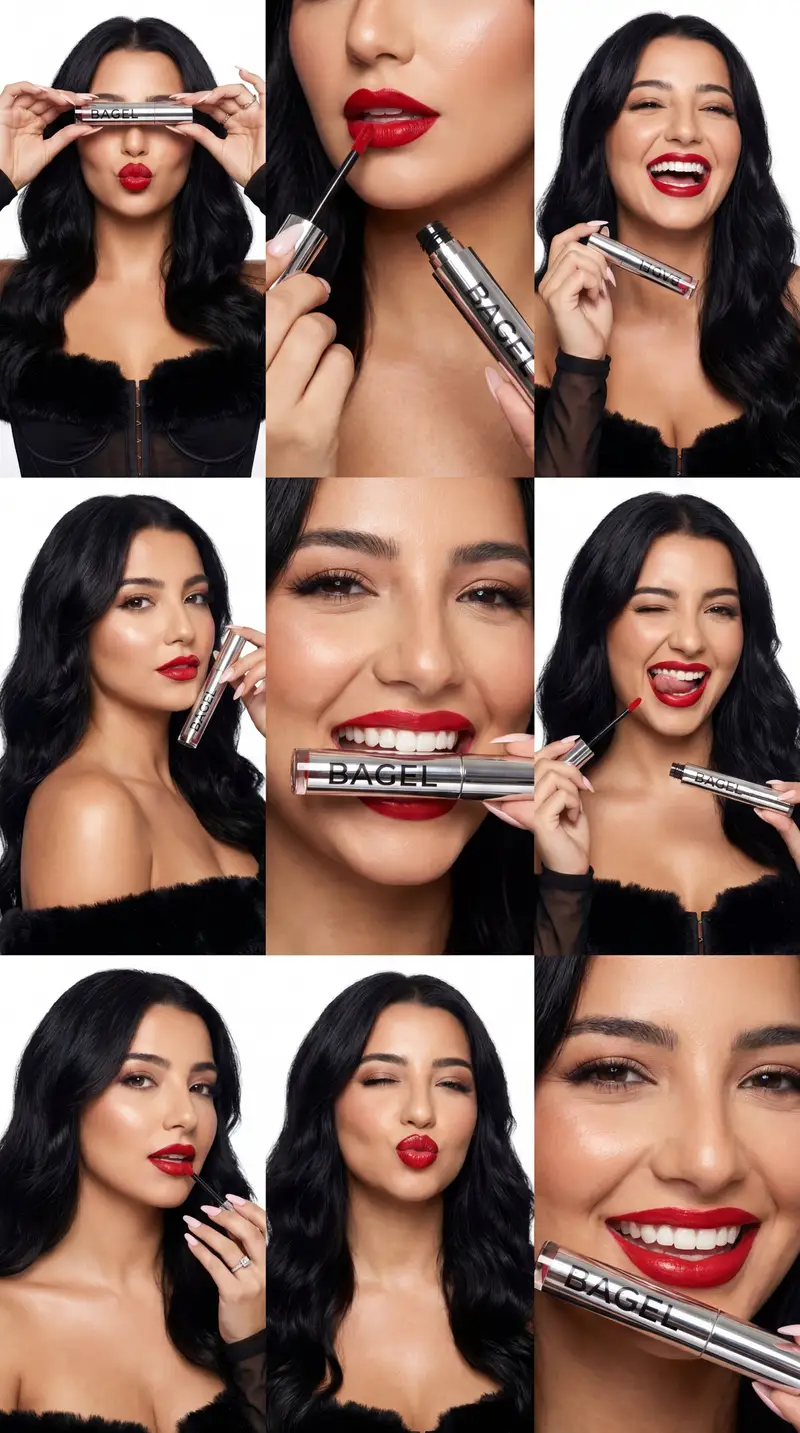 پیش‌نمایش Ultra-Photoreal Beauty Campaign Contact Sheet (BAGEL)
