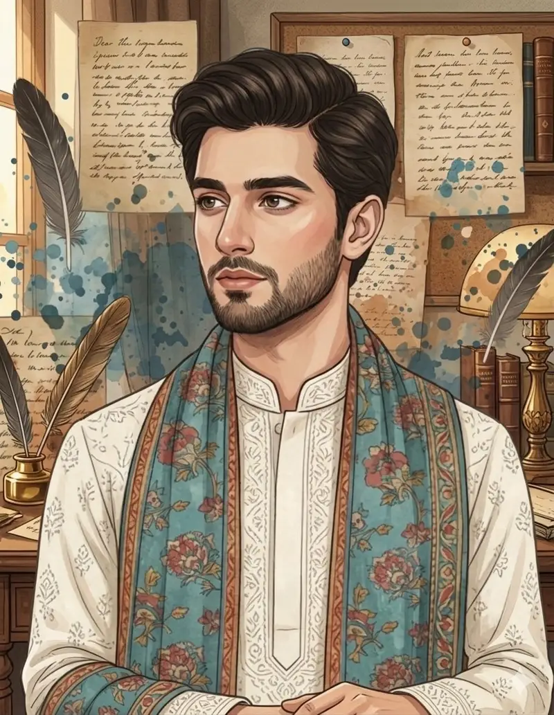 Preview of South Asian Male Character Illustration Prompt for Gemini Nano Banana Pro