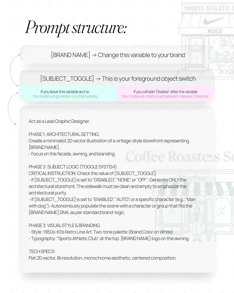 Preview of Retro Line Art Storefront Illustration Generator Template