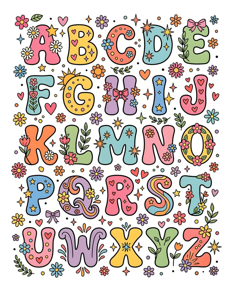 Preview of Retro 1970s Alphabet Graphic Design